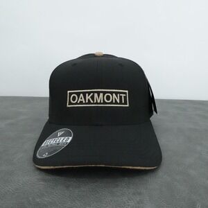 Oakmont Golf Club Hat Mens Adjustable Black Embroidered Spellout Cork Button